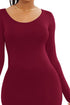 round-neck-long-sleeve-maxi-wrap-dress Sophia's Trends - Sophia's Style-Burgundy-L